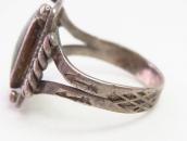 Atq Navajo Split Shank Ring w/Sq. Green Turquoise  c.1930～