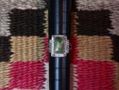 Atq Navajo Split Shank Ring w/Sq. Green Turquoise  c.1930～