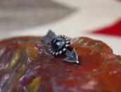 Antique Arrow Shape Silver Small Pin w/PetrifiedWood c.1940～