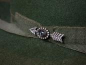 Antique Arrow Shape Silver Small Pin w/PetrifiedWood c.1940～