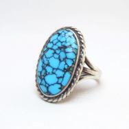 Vintage Navajo High Grade SpiderWeb Turquoise Ring  c.1950～