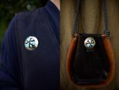 【Frank Patania Sr.】Wheel Shape Pin w/ThreeTurquoise  c.1945～