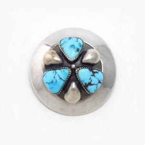 【Frank Patania Sr.】Wheel Shape Pin w/ThreeTurquoise  c.1945～