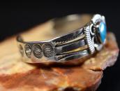 Vtg Pueblo or Navajo Stamped & Coiled Wire Cuff w/TQ c.1945～