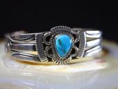 Vtg Pueblo or Navajo Stamped & Coiled Wire Cuff w/TQ c.1945～