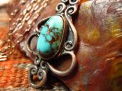 Vintage Navajo Lone Mountain Turquoise Fob Necklace  c.1940～