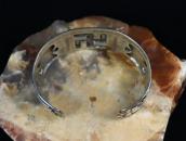 Antique Navajo 卍 & T-birds Repoused Coin Silver Cuff c.1920～