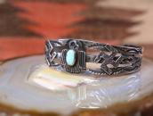 Antique Stamped Thunderbird & 卍 Applique Silver Cuff  c.1930