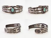 Antique Stamped Thunderbird & 卍 Applique Silver Cuff  c.1930