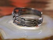 Antique Stamped Thunderbird & 卍 Applique Silver Cuff  c.1930