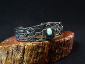 Antique Stamped Thunderbird & 卍 Applique Silver Cuff  c.1930