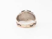 Antique Snake Stamped Silver Small Ring w/Turquoise  c.1930～