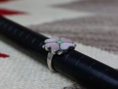 Vtg Zuni 『Desert Rose』 Shell & Turquoise Inlay Ring c.1970～