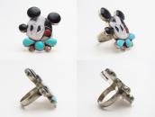 Vintage Zuni "MP"Singed『Mickey』Stone Inlay Ring  c.1965～