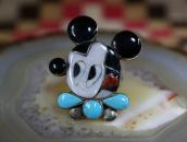 Vintage Zuni "MP"Singed『Mickey』Stone Inlay Ring  c.1965～
