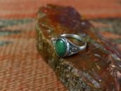 Antique Navajo Stamped Silver Ring w/Green Turquoise c.1915～