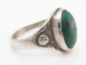 Antique Navajo Stamped Silver Ring w/Green Turquoise c.1915～