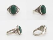 Antique Navajo Stamped Silver Ring w/Green Turquoise c.1915～