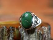 Antique Navajo Stamped Silver Ring w/Green Turquoise c.1915～