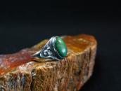 Antique Navajo Stamped Silver Ring w/Green Turquoise c.1915～