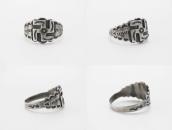 Antique Navajo 卍 Applique Scalloped Edge Tourist Ring c.1930