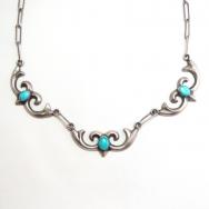 【Ambrose Lincoln】 Navajo Casted Arabesque Necklace  c.1960