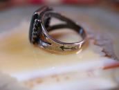 Antique Tourist Silver Ring w/Square Green Turquoise c.1935～