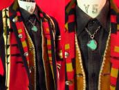 Vintage Handmade Heavy Silver Chain Necklace w/TQ  c.1970