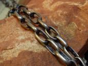 Vintage Handmade Heavy Silver Chain Necklace w/TQ  c.1970