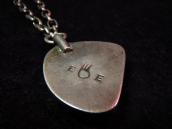 Vintage Handmade Heavy Silver Chain Necklace w/TQ  c.1970