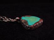 Vintage Handmade Heavy Silver Chain Necklace w/TQ  c.1970