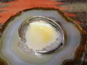 Atq Pueblo or Navajo Stamped Band Cuff w/#8 Turquoise c.1940