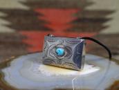 Antique Navajo Stamped Silver Pill Box w/TQ Necklace c.1930～