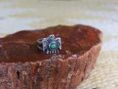 Atq Navajo 卍 Stamped T-bird Silver Ring w/Turquoise c.1930