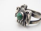 Atq Navajo 卍 Stamped T-bird Silver Ring w/Turquoise c.1930