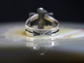 Atq Navajo 卍 Stamped T-bird Silver Ring w/Turquoise c.1930