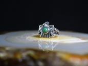 Atq Navajo 卍 Stamped T-bird Silver Ring w/Turquoise c.1930