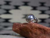 Antique "Navajo Pearl" Face Hand Made Ring in Silver c.1930～