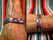 【Victor Coochwytewa】 Hopi Overlay Cuff Bracelet  c.1960  1