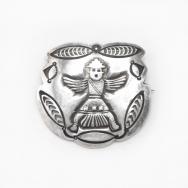 Atq Navajo/Zuni "Knifewing" Chiseled & Stamped Pin c.1930～