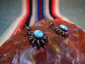 Vintage Coiled Silver wire w/TQ Pierced Earrings  c.1960