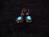 Vintage Coiled Silver wire w/TQ Pierced Earrings  c.1960