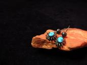 Vintage Coiled Silver wire w/TQ Pierced Earrings  c.1960