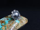 Atq Stamped "Navajo Pearl" Face Small Silver Ring c.1930～