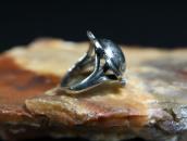 Atq Stamped "Navajo Pearl" Face Small Silver Ring c.1930～