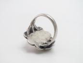Atq Stamped "Navajo Pearl" Face Small Silver Ring c.1930～