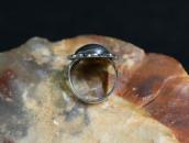 Atq Stamped "Navajo Pearl" Face Small Silver Ring c.1930～