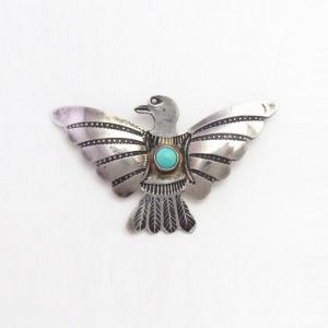 【UITA3】Vtg Navajo Thunderbird Shaped Small Pin w/TQ c.1945～