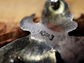 【UITA3】Vtg Navajo Thunderbird Shaped Small Pin w/TQ c.1945～