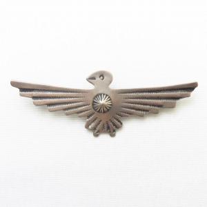 Atq Repoused & Stamped Silver Thunderbird Shaped Pin c.1930～